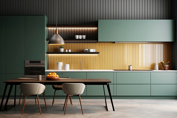 مدل کابینت سبز های گلاس 