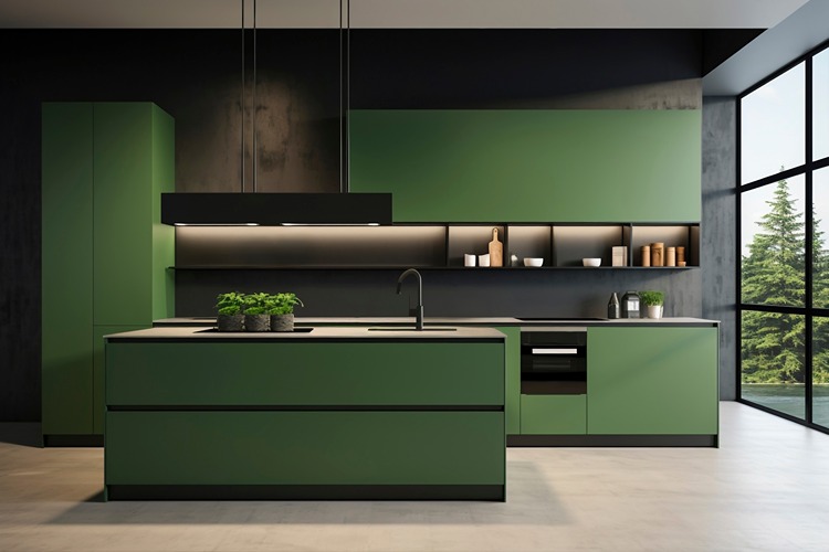 مدل کابینت سبز های گلاس 