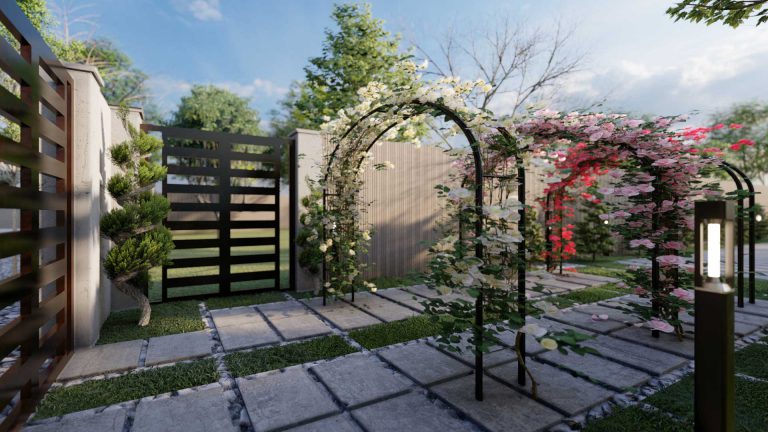 طراحی ورودی ویلا گروه مماری دانشی